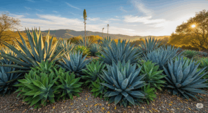 秋の管理を経て、葉が肉厚になり、力強く引き締まったアガベたち。冬の休眠に向けてエネルギーを十分に蓄えた、理想的な状態に仕上がっている。