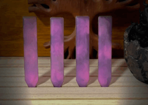 pear25_riiiのマット感を出してミルキーサファイアという天然石イメージのネームプレート